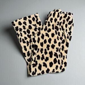Soft Leopard Print Fleece Pajama Pants Cozy Animal Sleepwear Women’s Zoe & Bella
